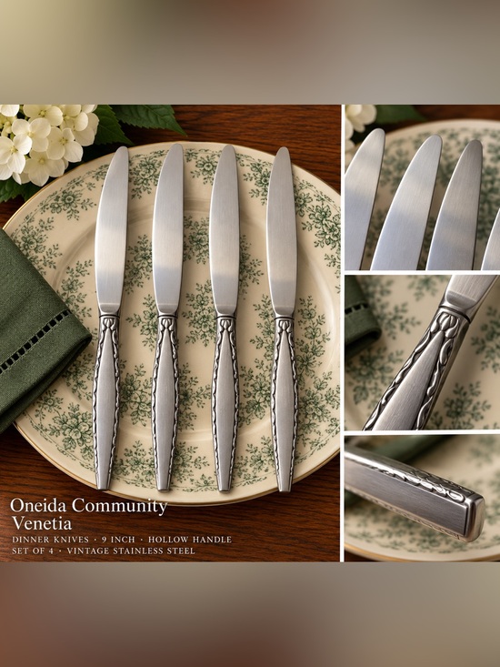 Oneida Other - Oneida Community Venetia Dinner Knives 9" Hollow Handle Stainless – Set of 2